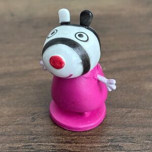 * PEPPA PIG Friend Vintage ZOE ZEBRA PVC Pink Shirt Toy Figure 2003 Cake Topper